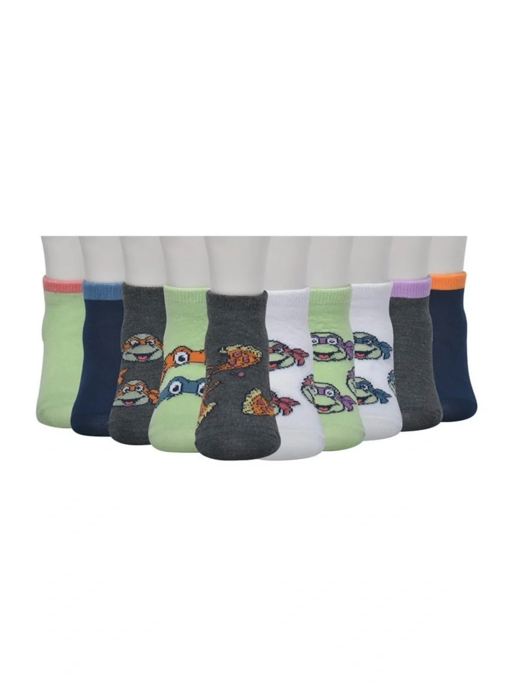 Nickelodeon Teenage Mutant Ninja Turtles Toddler Ankle Socks 10-Pack 2T-3T NWT